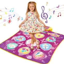VEVOR Dance Mat, 9-Button Dance Mixer Rhythm Step Play Mat, Electronic Dance Pad with 3 Game Modes, Adjustable Volume, Built-in Music, 8 Challenge Levels, Birthday Toys Gifts for 3+ Year Old Girls