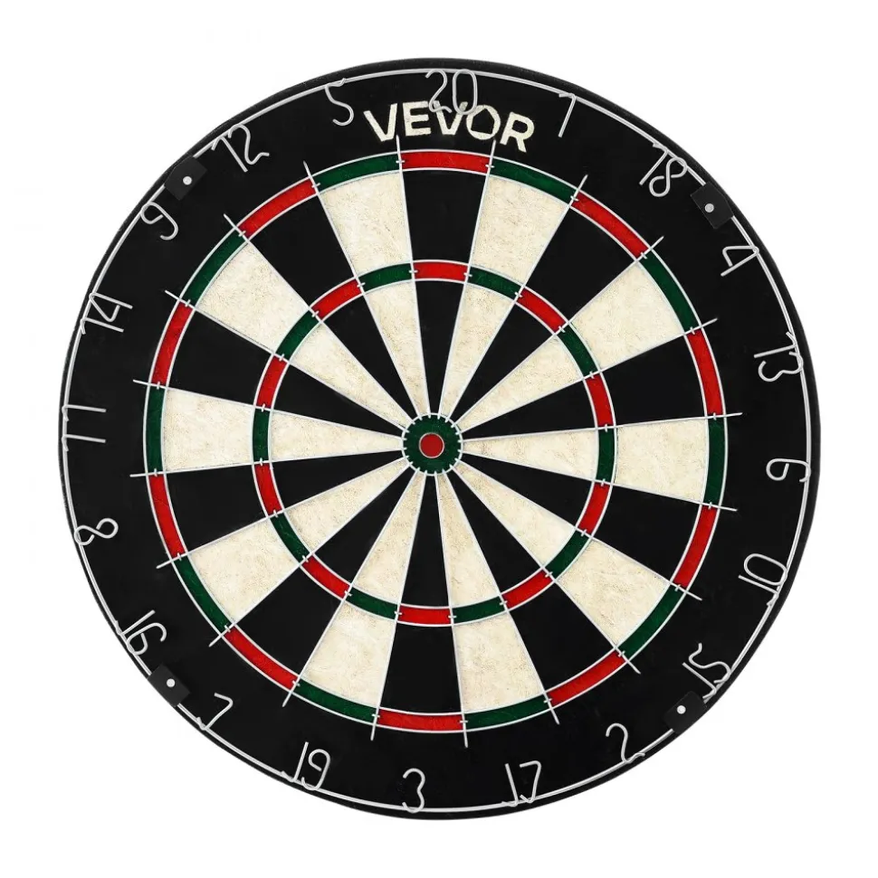 VEVOR Dartboard with 6 Darts & Scoring Kit, Self-Healing Sisal Fibers Dartboard with Staple-Free Bullseye & Rotating Number Ring, 17.7" Professional Steel Tip Dart Board Set for Home Party Game Rooms