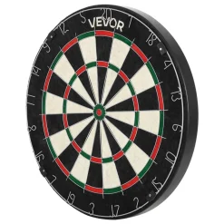 VEVOR Dartboard with 6 Darts & Scoring Kit, Self-Healing Sisal Fibers Dartboard with Staple-Free Bullseye & Rotating Number Ring, 17.7