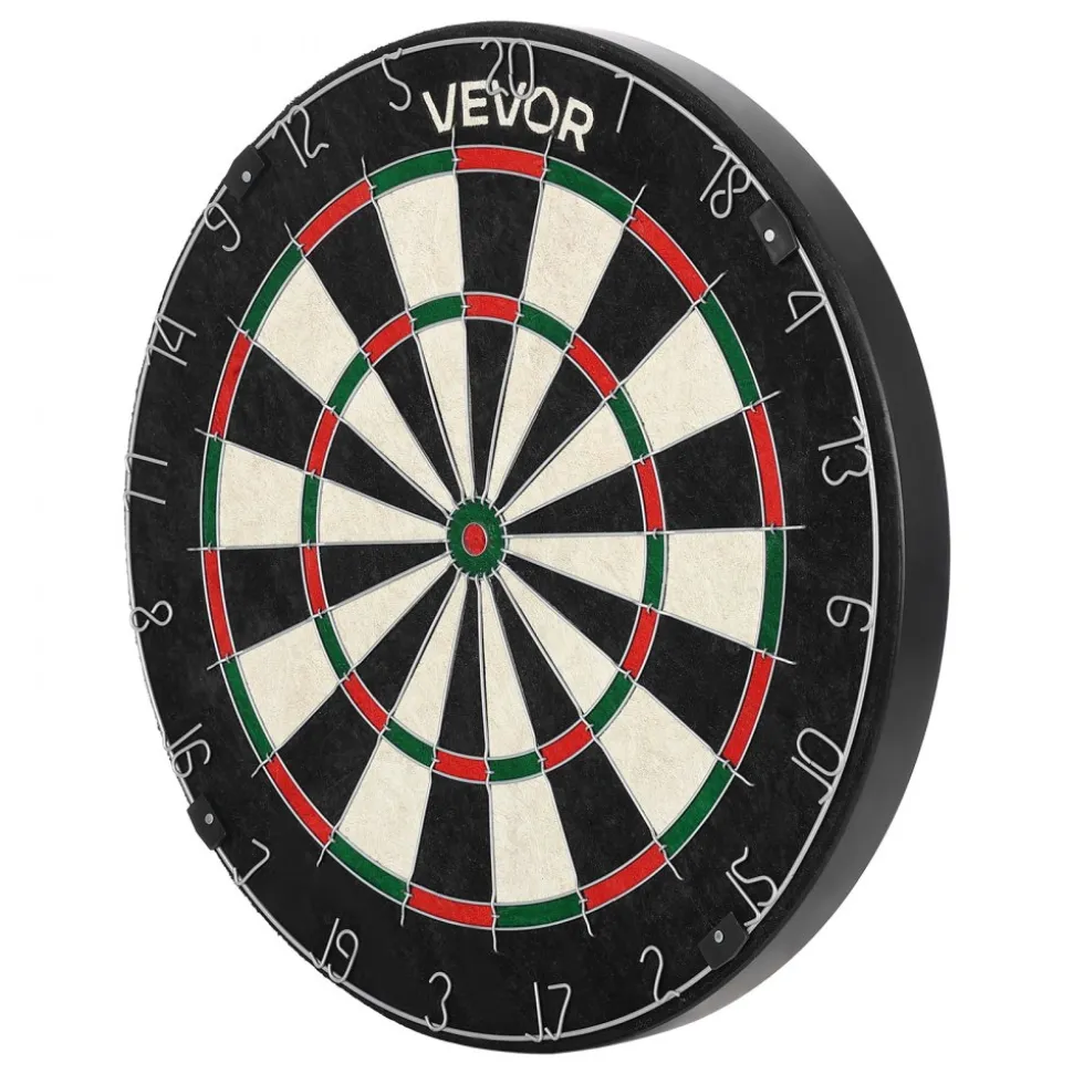 VEVOR Dartboard with 6 Darts & Scoring Kit, Self-Healing Sisal Fibers Dartboard with Staple-Free Bullseye & Rotating Number Ring, 17.7" Professional Steel Tip Dart Board Set for Home Party Game Rooms