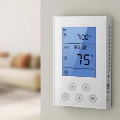 VEVOR 7-Day Programmable Thermostat, Home Thermostats for Radiant Underfloor Heating Cable,Heat Pump, Built-in GFCI & Sensitive Sensor, LED Screen with Backlight,Energy-Efficient,White