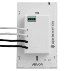 VEVOR 7-Day Programmable Thermostat, Home Thermostats for Radiant Underfloor Heating Cable, Heat Pump, with GFCI & Sensitive Sensor, LCD Touchscreen, Energy-Efficient, Gray-White  (Without Wifi)
