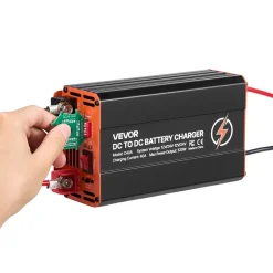 VEVOR DC to DC Battery Charger, 520W, 40A Alternator Charger, Fast DC-DC Charging for Portable Power Stations, Compatible with LiFePO4 Lead-Acid AGM GEL Batteries, 12V/24V-12V/24V, for RV Home Backup