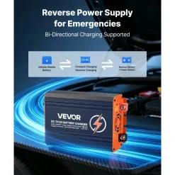 VEVOR DC to DC Charger with MPPT, 650W, 50A On-Board Battery Charger, Solar Panel/Alternator Dual Input, Smart Multi-Stage Charging for LiFePO4 Lead-Acid Batteries, 12V/24V-12V/24V, for RV Home Backup