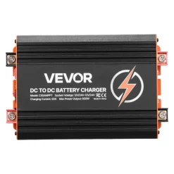 VEVOR DC to DC Charger with MPPT, 650W, 50A On-Board Battery Charger, Solar Panel/Alternator Dual Input, Smart Multi-Stage Charging for LiFePO4 Lead-Acid Batteries, 12V/24V-12V/24V, for RV Home Backup