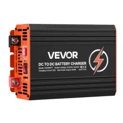 VEVOR DC to DC Charger with MPPT, 650W, 50A On-Board Battery Charger, Solar Panel/Alternator Dual Input, Smart Multi-Stage Charging for LiFePO4 Lead-Acid Batteries, 12V/24V-12V/24V, for RV Home Backup