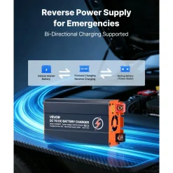 VEVOR DC to DC Charger with MPPT, 350W, 30A On-Board Battery Charger, Solar Panel/Alternator Dual Input, Smart Multi-Stage Charging for LiFePO4 Lead-Acid Batteries, 12V/24V-12V/24V, for RV Home Backup