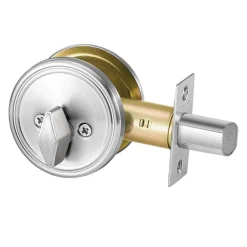 VEVOR Deadbolt Lock, Round Single Cylinder Dead Bolt, Keyed 1 Side, Fits Standard Size Interior and Exterior Doors, Full Metal, with 3 Keys, for Front Entry Door Residential Security, Satin Nickel