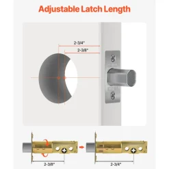VEVOR Deadbolt Lock, Round Single Cylinder Dead Bolt, Keyed 1 Side, Fits Standard Size Interior and Exterior Doors, Full Metal, with 3 Keys, for Front Entry Door Residential Security, Satin Nickel