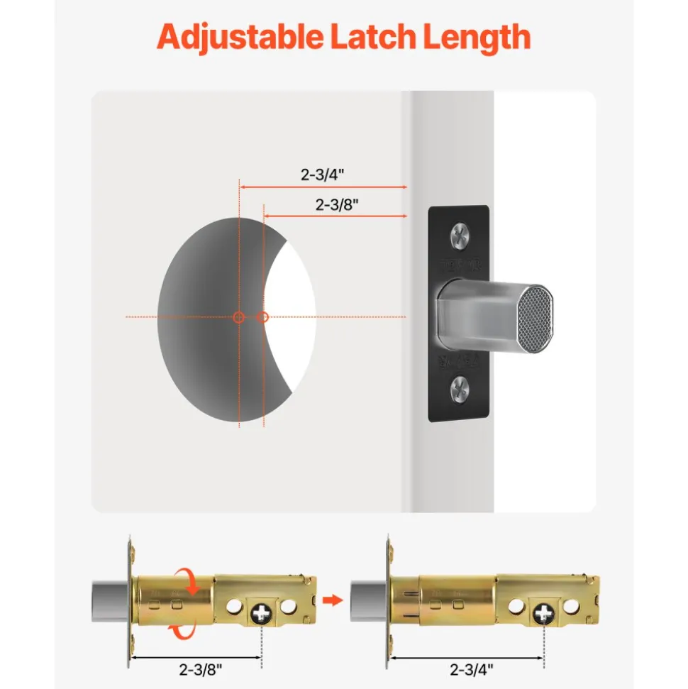 VEVOR Deadbolt Lock, Square Single Cylinder Dead Bolt, Keyed 1 Side, Fits Standard Size Interior and Exterior Doors, Full Metal, with 3 Keys, for Front Entry Door Residential Security, Matte Black