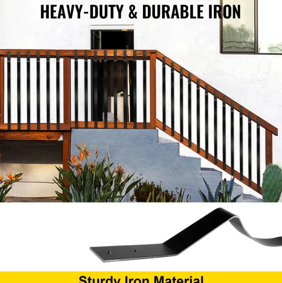 VEVOR Deck Balusters, 51 Pack Metal Deck Spindles, 32.25"x1" Staircase Baluster with Screws, Iron Deck Railing for Wood and Composite Deck, Stylish Baluster for Outdoor Stair Deck Porch