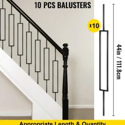 VEVOR Deck Balusters, 10 Pack Metal Deck Spindles, 44