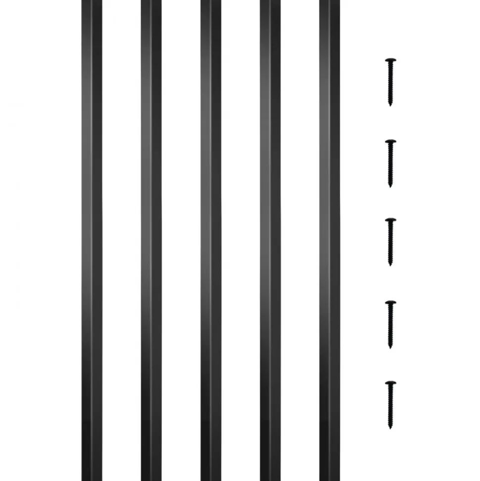 VEVOR Deck Balusters, 101 Pack Metal Deck Spindles, 26"x0.75" Staircase Baluster with Screws, Aluminum Alloy Deck Railing for Wood and Composite Deck, Square Baluster for Outdoor Stair Deck Porch
