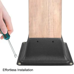VEVOR Deck Post Base 5 PCS Post Base Skirt 4x4" (Actual 3.38x3.38") Post Support Flange 2.5LBS Deck Post Skirt Black Powder-Coated Decking Post Base with Thick Steel for Deck Supports Porch Railings