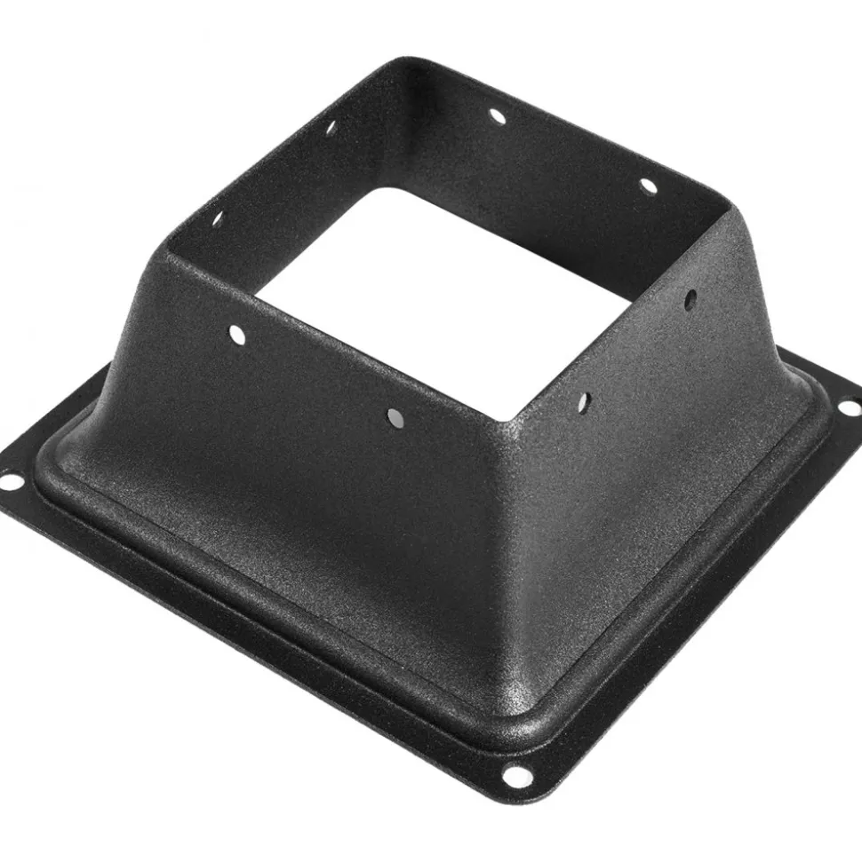VEVOR Deck Post Base 5 PCS Post Base Skirt 4x4" (Actual 3.38x3.38") Post Support Flange 2.5LBS Deck Post Skirt Black Powder-Coated Decking Post Base with Thick Steel for Deck Supports Porch Railings