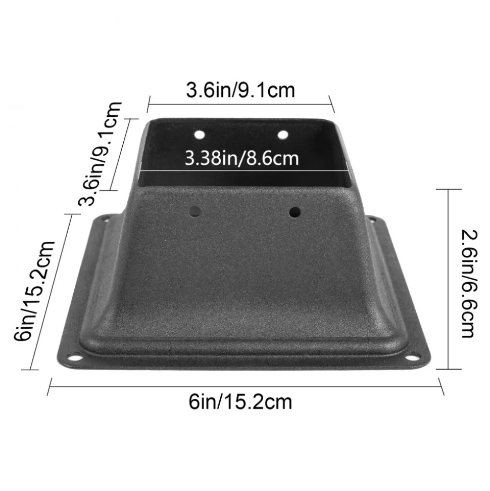 VEVOR Deck Post Base 5 PCS Post Base Skirt 4x4" (Actual 3.38x3.38") Post Support Flange 2.5LBS Deck Post Skirt Black Powder-Coated Decking Post Base with Thick Steel for Deck Supports Porch Railings