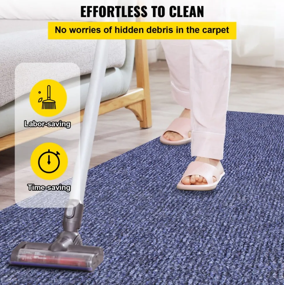 VEVOR Deep Blue Marine Carpet 6 ft x 52.5 ft Marine Carpeting Marine Grade Carpet for Boats with Waterproof Back Outdoor Rug for Patio Porch Deck Garage Outdoor Area Rug Runner Non-Slide Porch Rug