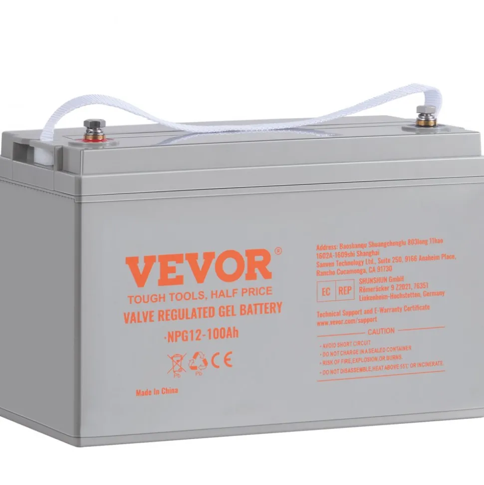VEVOR Deep Cycle Battery, 12V 100 AH, AGM Marine Rechargeable Battery, High Self-Discharge Rate 800A Current, for RV Solar Marine Off-Grid Applications UPS Backup Power System