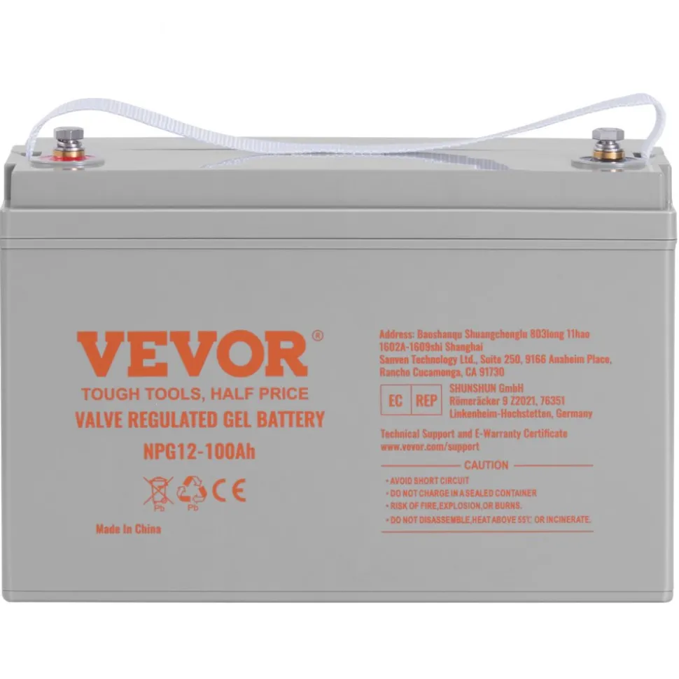 VEVOR Deep Cycle Battery, 12V 100 AH, AGM Marine Rechargeable Battery, High Self-Discharge Rate 800A Current, for RV Solar Marine Off-Grid Applications UPS Backup Power System