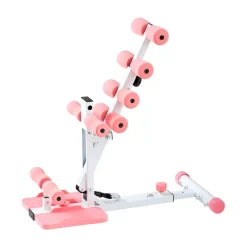VEVOR Deep Squat Machine, Adjustable Glutes Trainer Machine with 3 High-Strength Resistance Bands, Folding Core Leg and Glutes Exercise Trainer, Push Up Workout Equipment at Home Gym, Pink + White