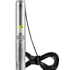 VEVOR Deep Well Submersible Pump, 1.5HP 115V/60Hz, 37gpm 276ft Head, with 33ft Cord & External Control Box, 4
