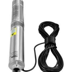 VEVOR Deep Well Submersible Pump, 1HP 230V/60Hz, 37gpm Flow 207ft Head, with 33ft Electric Cord, 4