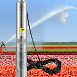 VEVOR Deep Well Submersible Pump, 1.5HP 230V/60Hz, 37gpm 276ft Head, with 33ft Electric Cord, 4