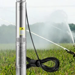 VEVOR Deep Well Submersible Pump, 1HP 115V/60Hz, 37gpm Flow 207ft Head, with 33ft Electric Cord, 4