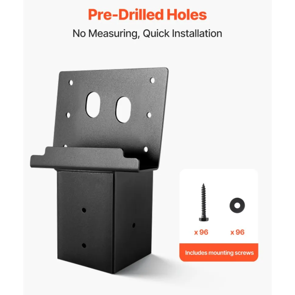 VEVOR Deer Blind Brackets, Outdoor 3.6x3.6 Platform Bracket, Fit 3.5x3.5 In / 88.9x88.9 mm Lumber, 2204lbs/1000kg Capacity Steel Elevator Brackets for Deer Stand, Hunting Blinds, Shooting Shack, 8 Pcs
