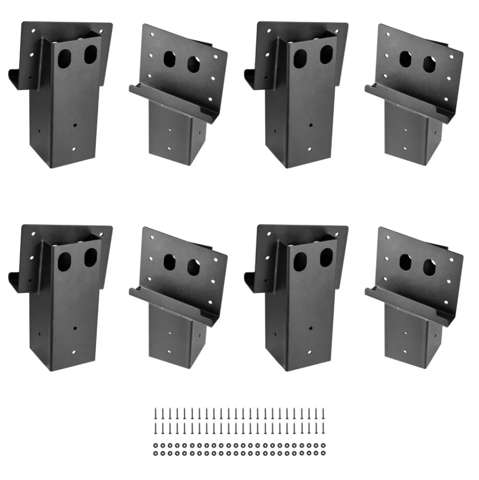 VEVOR Deer Blind Brackets, Outdoor 3.6x3.6 Platform Bracket, Fit 3.5x3.5 In / 88.9x88.9 mm Lumber, 2204lbs/1000kg Capacity Steel Elevator Brackets for Deer Stand, Hunting Blinds, Shooting Shack, 8 Pcs