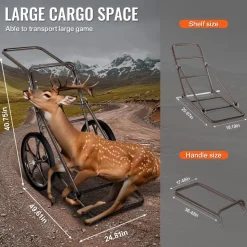 VEVOR Deer Cart, 500 LBS Capacity Folding Game Cart, Deer Cart Game Hauler with 17