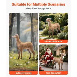 VEVOR Deer Decoy, Outdoor Deer Decoys for Hunting, Realistic Durable HDPE Doe Hunting Decoy, Foldable Legs for Easy to Carry and Use, for Garden Yard Decoration, 1-Pack