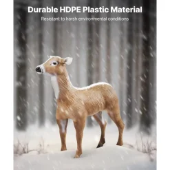 VEVOR Deer Decoy, Outdoor Deer Decoys for Hunting, Realistic Durable HDPE Doe Hunting Decoy, Foldable Legs for Easy to Carry and Use, for Garden Yard Decoration, 1-Pack