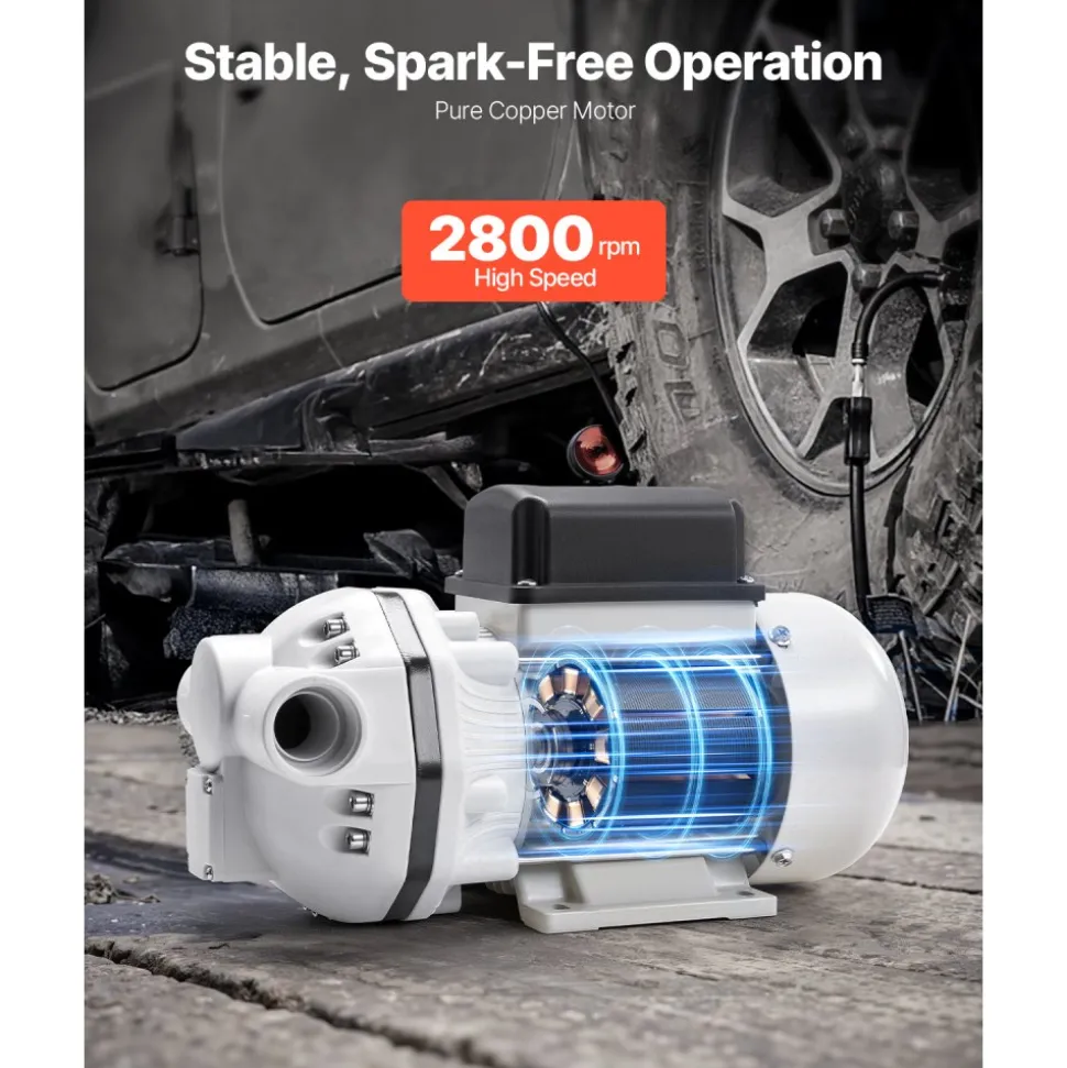 VEVOR DEF Transfer Pump, 10.5 GPM, Diaphragm Irrigation Self Priming Electric Water Pump for Diesel Exhaust Fluid Automotive Urea Oil, 110V, 375W, 26.25 ft Lift, for Liquid Transportation Refueling