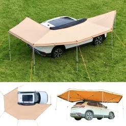 VEVOR 270 Degree Awning, 133 sq.ft Passenger Side Vehicle Awning, Waterproof UV50+ Car Side Awnings with Carry Bag, All-Weather Free-Standing Overland Awnings Car Shelter for SUV Van Truck Camping
