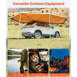 VEVOR 270 Degree Awning, 133 sq.ft Passenger Side Vehicle Awning, Waterproof UV50+ Car Side Awnings with Carry Bag, All-Weather Free-Standing Overland Awnings Car Shelter for SUV Van Truck Camping