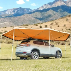 VEVOR 270 Degree Awning, 133 sq.ft Passenger Side Vehicle Awning, Waterproof UV50+ Car Side Awnings with Carry Bag, All-Weather Free-Standing Overland Awnings Car Shelter for SUV Van Truck Camping