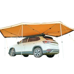 VEVOR 270 Degree Awning with Bulit-in LED Lights, 117 sq.ft Driver Side Vehicle Awning, Waterproof UV50+ Car Side Awnings, All-Weather Free-Standing Overland Awnings Car Shelter for SUV Truck Camping