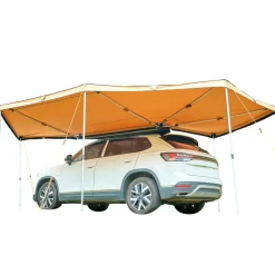 VEVOR 270 Degree Awning with Bulit-in LED Lights, 117 sq.ft Driver Side Vehicle Awning, Waterproof UV50+ Car Side Awnings, All-Weather Free-Standing Overland Awnings Car Shelter for SUV Truck Camping