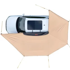 VEVOR 270 Degree Awning with Bulit-in LED Lights, 117 sq.ft Driver Side Vehicle Awning, Waterproof UV50+ Car Side Awnings, All-Weather Free-Standing Overland Awnings Car Shelter for SUV Truck Camping