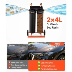 VEVOR Deionized Water System for Car Wash, Spotless Car Wash Water System with 5L DI Resin & TDS Meter, Spot-Free Deionized Water Filter for Cars RVs Motorcycles Windows