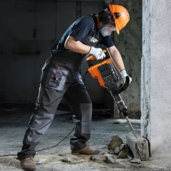 VEVOR Demolition Jack Hammer, 2100W Electric Jackhammer Heavy Duty, 1650 BPM Industrial-Grade Jack Hammer Concrete Breaker, with 1 Point Chisel, 1 Flat Chisel, Gloves and Goggles