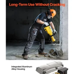 VEVOR Demolition Jack Hammer, 2200W 1350 BPM Jack Hammer Concrete Breaker, Heavy Duty Electric Jack Hammer 4pcs Chisels Bit with Gloves, 360° Swiveling Front Handle for Trenching and Breaking Holes