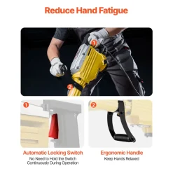 VEVOR Demolition Jack Hammer, 2200W 1350 BPM Jack Hammer Concrete Breaker, Heavy Duty Electric Jack Hammer 4pcs Chisels Bit with Gloves, 360° Swiveling Front Handle for Trenching and Breaking Holes