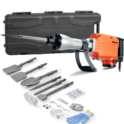 VEVOR Demolition Jack Hammer, 2200W Electric Jackhammer Heavy Duty, 1440 BPM Concrete Breaker 6pcs Chisels Bit Chipping with Case