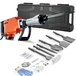 VEVOR Demolition Jack Hammer, 2200W Electric Jackhammer Heavy Duty, 1440 BPM Concrete Breaker 6pcs Chisels Bit Chipping with Case