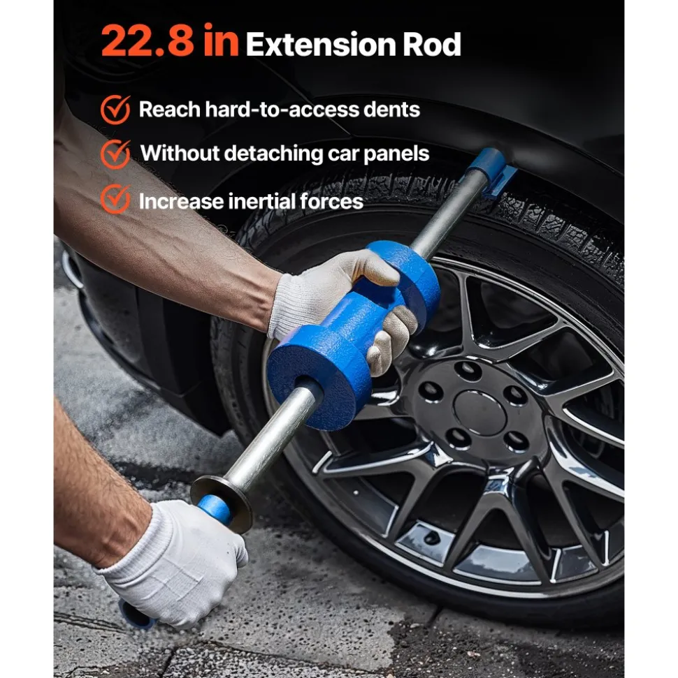VEVOR Dent Puller Kit, 13 lbs 14-in-1 Slide Hammer Dent Removal Kit, Heavy-Duty Auto Body Truck Repair Automotive Damage Remover Tool Repair Frame with Carrying Case, Extension Rod, Non-Slip Handle