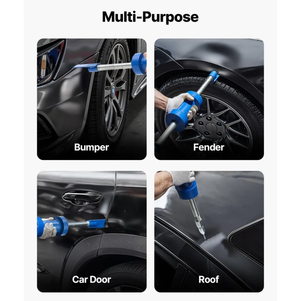 VEVOR Dent Puller Kit, 13 lbs 14-in-1 Slide Hammer Dent Removal Kit, Heavy-Duty Auto Body Truck Repair Automotive Damage Remover Tool Repair Frame with Carrying Case, Extension Rod, Non-Slip Handle