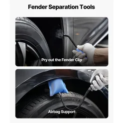 VEVOR Dent Puller Kit, Paintless Car Dent Removal Tool, Auto Fender Damage Repair Puller Lifter with Curved Rod, Crowbar, Rubber Hammer, Airbag, Detachable & Repair Pens, Replacement Heads Tools Kit