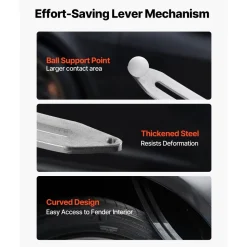 VEVOR Dent Puller Kit, Paintless Car Dent Removal Tool, Auto Fender Damage Repair Puller Lifter with Curved Rod, Crowbar, Rubber Hammer, Airbag, Detachable & Repair Pens, Replacement Heads Tools Kit